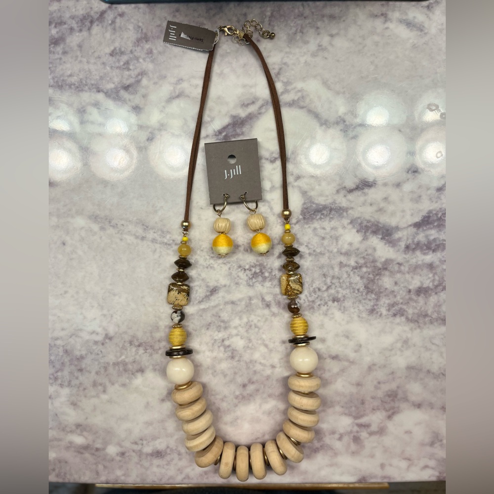 NWT J. Jill Mixed Materials Necklace and Earrings